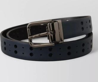 Dolce & Gabbana perforated skinny leather belt