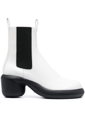 Jil Sander Stivali Chelsea bicolore - Bianco