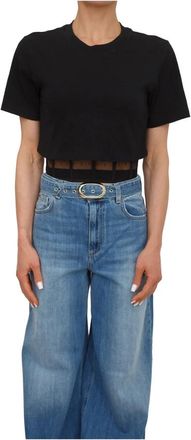 Twinset T-Shirt - Dames - T-shirts - Zwart - M - Katoen - Tops