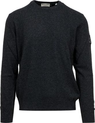 Roy Rogers Antraciet Wol Kasjmier Trui - Heren - Ronde hals truien - Grijs - 2XL - Wol - Truien & Vesten