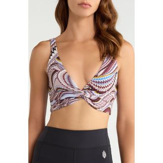 Free People FP Movement Never Better Twist Crop Top in Twilight Swirl Combo at Nordstrom, Size X-Large