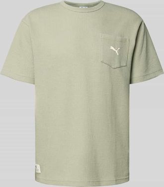 Puma Relaxed Fit T-Shirt mit Brusttasche in Hellgruen, Größe XXL