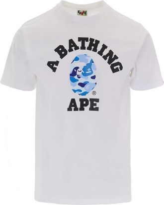 A Bathing Ape ABC Camo One Point Tee - Heren - T-shirts - Wit - 2XL - Katoen - Tops