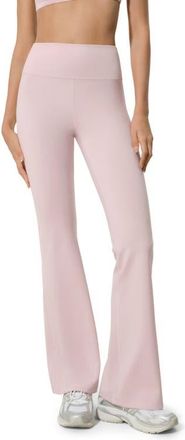 LilySilk Womens Silk Contour High Rise Flared Drape Flow Leggings in Pink Haze at Nordstrom, Size X-Small