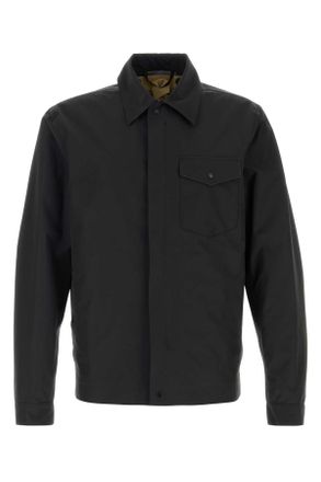 Ten c Black Nylon Blend Bonded Shirt