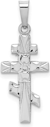 Diamond2Deal 14k White Gold Eastern Orthodox Cross Charm Pendant
