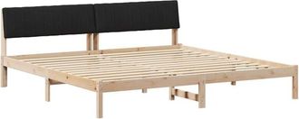 vidaXL Estructura De Cama Con Cabecera Marr&oacute;n Y Negro 150 X 200 Cm Vidaxl