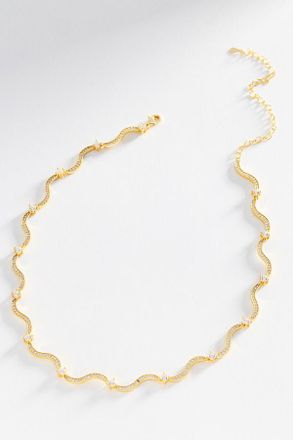 Crystal Haze Swirl Tennis Necklace