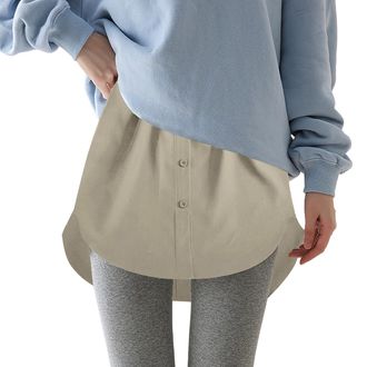 Generic Mini Skirt, Shirt Extenders,Half Length Splitting Mini Skirt,Layered Fake Top Lower Sweep Shirt,Splitting Versatile Skirts for Ladies, Elastic Waist P