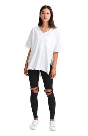 Belle & Bloom Brave Soul Oversized T-Shirt in White at Nordstrom, Size Small