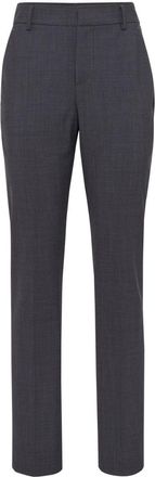 Brunello Cucinelli high-waist tapered-leg trousers - women - Polyamide/Virgin Wool/Elastane - 36 - Grey