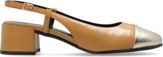 Tory Burch 45mm slingback pumps - women - Leather/Leather/Goat Skin - 7.5 - Neutrals