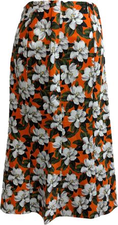 Alice & Olivia Al&shy;ice + Olivia Stephine Mi&shy;di Skirt in Flo&shy;ral Print Cotton