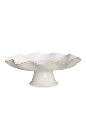 Beatriz Ball Encanto Carola Pedestal Cake Plate in Cream And White at Nordstrom, Size Large