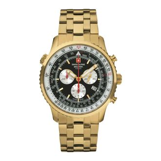 Swiss Alpine Military Chronograph Horloge - Heren - Accessoires - Geel - Maat: ONE Size