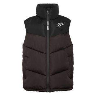 Plein Sport Jassen, Dames, Zwart, XS, Nylon, Kort Vest