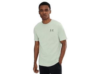 Under Armour Sportstyle Left Chest Short Sleeve Mens Clothing Titanium/Clay Green : 2XL, Cotton/Polyester