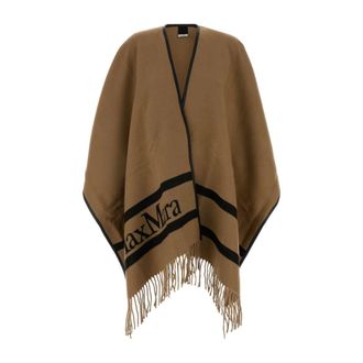 Max Mara Jassen, Dames, Bruin, ONE Size, Wol, Mxaaris Wool Cape