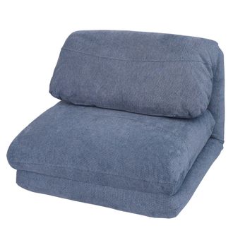 Hhg Hhg - Nunca Usado] Sill&oacute;n Cama 515, Sof&aacute; Cama Funcional Sill&oacute;n Plegable Sill&oacute;n Reclinable, Tela/textil, Azul Claro