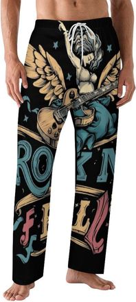 Generic Rock And Roll Soft Mens Pajama Pants Lightweight Lounge Sleep Pj Bottoms Sleepwear