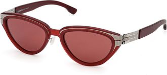 Ic! Berlin IC0218 Bacall 20S Womens Sunglasses Red Size 55