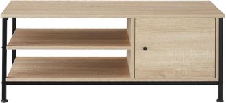 TecTake Mueble bajo TV 110x40x45,5cm, madera industrial clara, roble Sonoma