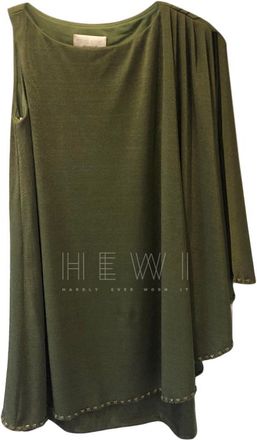 Mikael Aghal One Shoulder Khaki Dress Size S