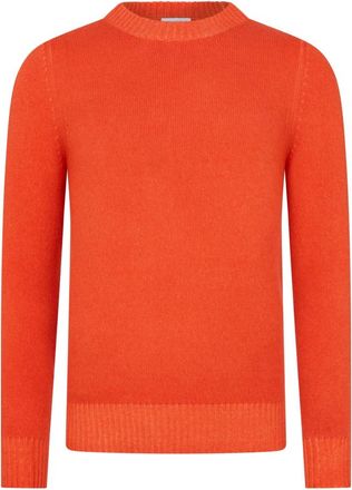 Malo Cashmere trui met ronde hals - Heren - Cashmere truien - Oranje - M - Truien & Vesten