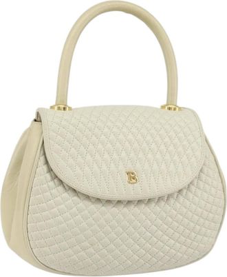 Bally Vintage Handbag Quilted Leather Leather Handbag (Pre-Owned)