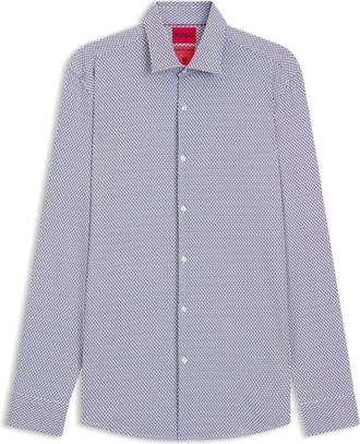 HUGO BOSS Slim-fit shirt in printed stretch jersey