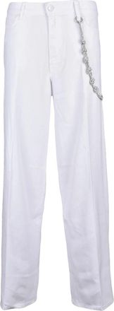 Pinko Lauryn Loose Wide Broeken - Dames - Wijde Broeken - Wit - W30 - Broeken