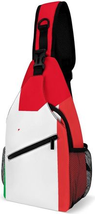 Generic Italy And Denmark Flag Unisex Shoulder Bags Casual Crossbody Chest Bag Sling Backpack for Hiking Cycling Travel