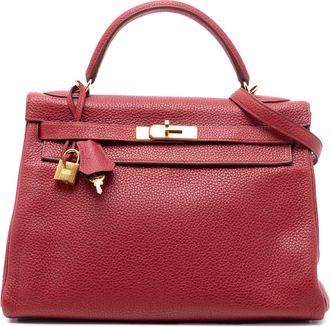 Herm&egrave;s Rouge Grenat Togo Kelly II Retourne 32