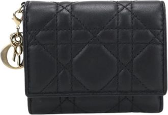 Dior Pre-owned Vintage Tri-fold Portemonnee - Dames - Vintage Accessoires - Zwart - ONE Size - Leer - Vintage