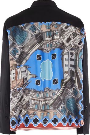 Câllas Milano Sirene Milano Print Scarf-back Shirt in Black at Nordstrom, Size 40 It