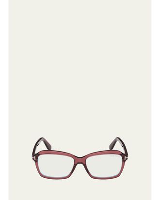 Tom Ford 54MM Blue Block Rectangular Eyeglasses