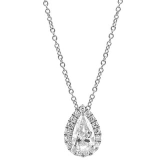 Grown Brilliance 14KT White Gold 0.60 Carat Lab Grown Diamond Pendant Necklace for Women