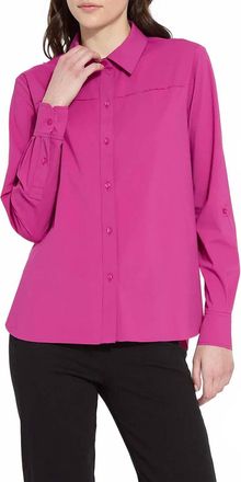 Lyss&eacute; Rivka Roll Tab Button Down Shirt In Fuchsia