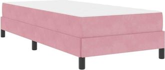 vidaXL Cama Box Spring Con Colch&oacute;n Rosa 90 X 190 Cm Terciopelo Vidaxl