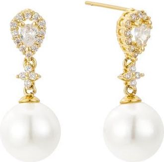 Untamed Petals Melody Pearl Drop Earrings in Gold at Nordstrom