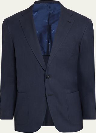 Kiton Mens Washed Cashmere Single-Breasted Jacket