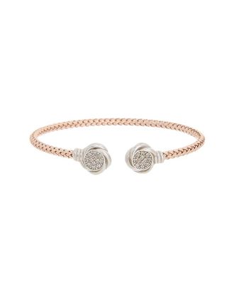 Meshmerise 18K Rose Gold Vermeil 0.15 Ct. Tw. Diamond Mesh Bangle Bracelet