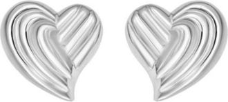 Tresorra Sterling Silver Radiant Heart Stud Earring