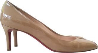 Christian Louboutin Nude Low Heeled Patent Pumps Size 38.5