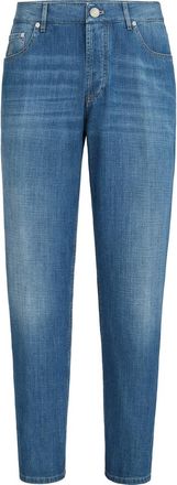 Brunello Cucinelli Lightweight denim trousers in Medium Denim at Nordstrom, Size 48 It