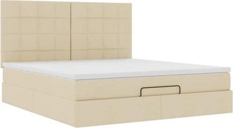 vidaXL Estructura De Cama Otomana Con Colch&oacute;n Tela Crema 180x200cm Vidaxl