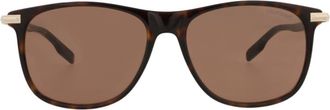 Montblanc 56mm Rectangular Sunglasses in Havana Havana Brown at Nordstrom Rack