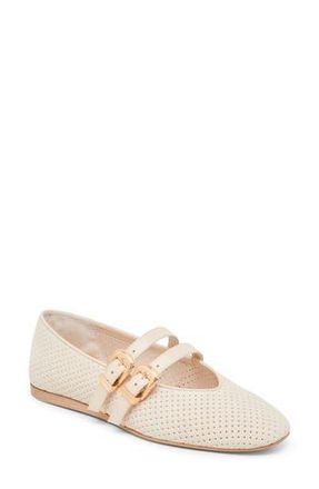 Dolce Vita Baylee Mary Jane Flat in Bone Perforated Suede at Nordstrom Rack, Size 7.5