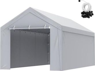 OEM Carport Garagezelt, Oben + Seitenwand 3 X 6 M, Garagenzelt-unterstandplane, Wasserdicht Und Uv-gesch&uuml;tzt, Einfache Installation Mit Spanngurten, Wei&szlig; 