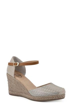 White Mountain Mamba Espadrille Wedge Sandal - Wide Width in Gold/Metallic/Smooth at Nordstrom Rack, Size 10